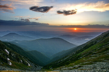 Beautiful mountain landscape . storm