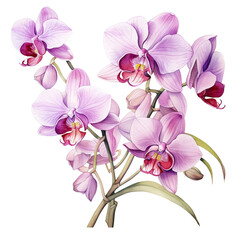 watercolor orchid isolated on white