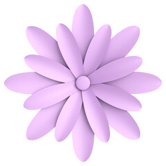 Fototapeta premium 3D paper flower. Pastel flower. 3D illustration.
