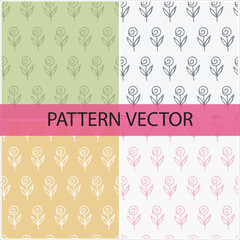  Pattern vector and background flowers pattern design