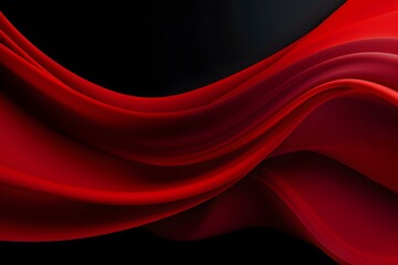 Abstract Red and Black Background with Flowing Fabric Texture for Design and Art Projects Generative AI