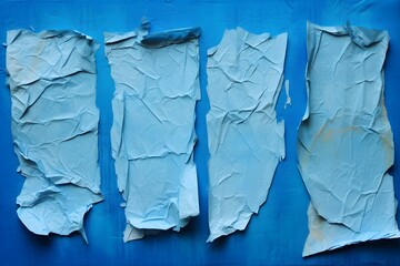 Abstract Blue Paper Cutouts on Blue Background for Creative Design Projects and Artistic Concepts Generative AI