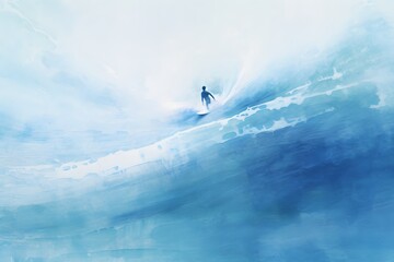 Thrilling Surfing Adventure Catching the Perfect Wave on a Bright and Sunny Day in the Ocean Generative AI