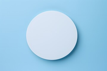 Minimalist White Circle with Shadow on Blue Background - Clean and Modern Design Element for Graphic Projects Generative AI