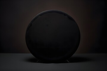 Abstract Black Object on Dark Background with Minimalist Aesthetic for Design and Art Concepts Generative AI