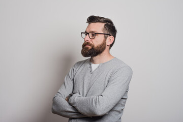 Elegant young handsome man. Studio fashion portrait.