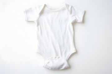 Blank Canvas White Baby Bodysuit on a Clean White Surface for Customization and Personalization Generative AI