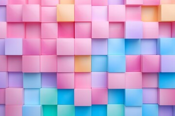 Vibrant and Playful Cubes of Color on a Textured Wall for Creative Design and Artistic Inspiration Generative AI