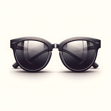A clipart of stylish sunglasses with a modern design, suitable for fashion stock photography. The sunglasses should be portrayed as trendy and high-en.png Generative AI