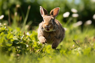 Obraz premium Mammal wildlife hare meadow bunny grass rabbit fur nature animal green brown cute