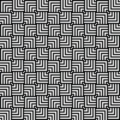 Black and White Seamless abstract geometric overlapping squares pattern