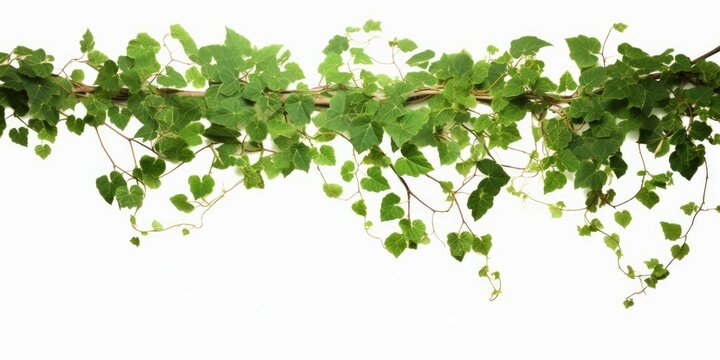 Bush grape or three-leaved wild vine cayratia (Cayratia trifolia) liana ivy plant bush, nature frame jungle border, Generative AI 