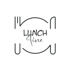 Lunch time with creatif font design.	
