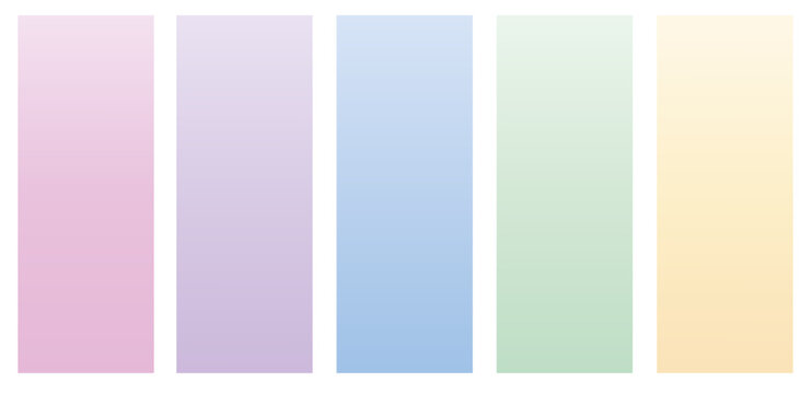 Set of gradients bright, smooth, pastel gradient colors designs for devices, computers and modern smartphone screen backgrounds. Vector illustration.