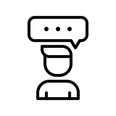 Communication icons in various shapes in flat, line, colored styles.