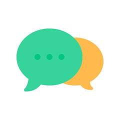 Communication icons in various shapes in flat, line, colored styles.