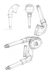 sketch of shower head pencil drawing for card decoration illustration © Supharp