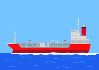 海を航行するケミカルタンカー船