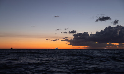 sunset over the Tyrrhenian Sea