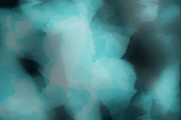 ターコイズブルー（青白い）が透過、重なり合っ濃淡で迷彩風の柄を描くテクスチャー