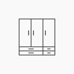 wardrobe icon vector. furniture, cupboard flat symbol sign