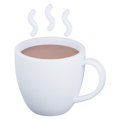 3D Render Hot Drink Icon, illustration isolated on white background, suitable for website, mobile app, print, presentation, infographic, and other projects.