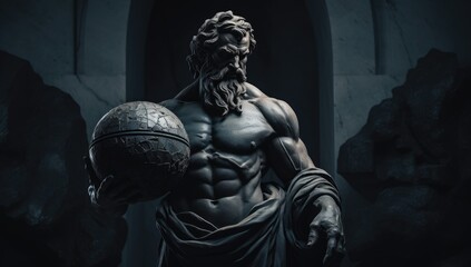 Obraz premium marble statue of powerful greek god