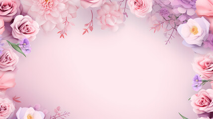 Fototapeta na wymiar Mother's Day flower frame background, decorative material, PPT background, flower background