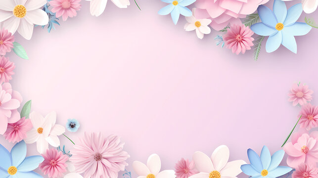 Mother's Day flower frame background, decorative material, PPT background, flower background