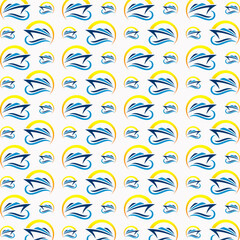 Cruise Ship illustration seamless pattern colorful trendy vector background