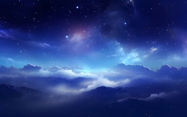 Obraz na płótnie Canvas Dreamy Night Sky Over the Majestic Mountains