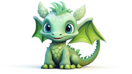 Fototapeta premium smiling little dragon watercolor illustration,isolated on white background