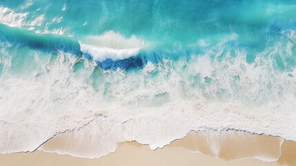 Swirling stream of sea water in pale blue water on a sandy beach background