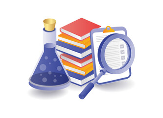 School laboratory analysis checklist infographic concept