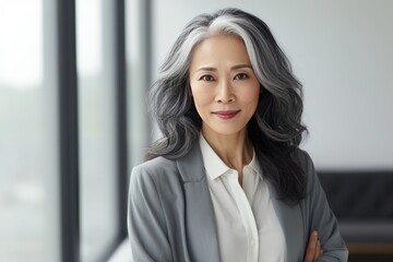 portrait of a asian senior business woman
