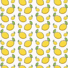 Lemon art illustration seamless pattern colorful trendy vector background