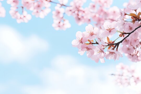 cherry blossom in spring copy space