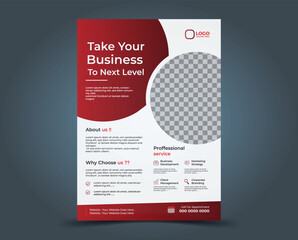 Minimal trendy and creative flyer design template in red color and soft red color mixture for represent your business.