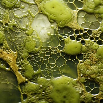 Microalgae close up microscope image