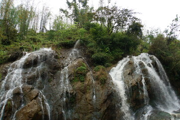 Obraz premium View from Cat Cat Waterfall, Sapa, Vietnam