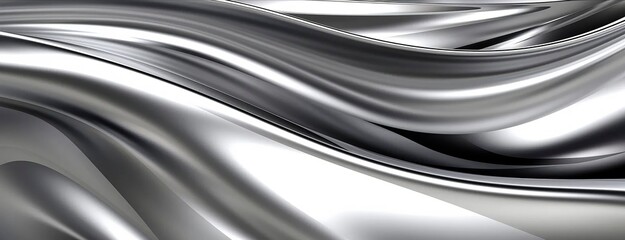 Close up Abstract Liquid metallic silver or steel  texture, background , waves and curves, wallpaper banner copy space for text