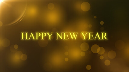 2024 animated new year golden glittering background for new year, shiny gold flare shiny particles...