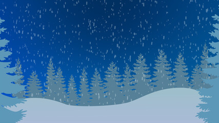 beautiful mountains with trees background snowfall background for Christmas commercial uses,...