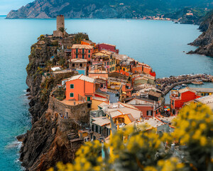 View of the village of Vernazza, La Spezia. Cinque Terre, Italy.