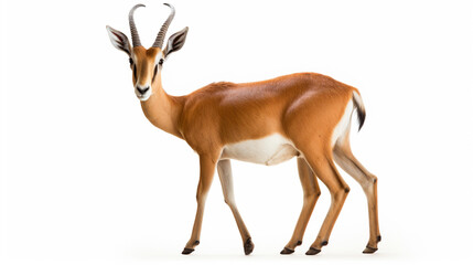 Male impala isolated on white background. generative ai - obrazy, fototapety, plakaty