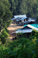 Village house on mountain at Chittagong in Bangladesh.