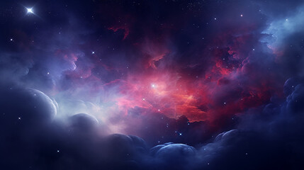 Obraz premium Beautiful stars and clouds background, space wallpaper background