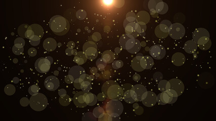 2024 new year golden glittering background for new year, shiny gold flare particles festive title...