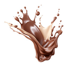 Chocolate milk splash, cut out - stock png.	