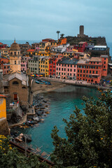View of the village of Vernazza, La Spezia. Cinque Terre, Italy.